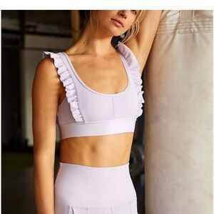 Free people ruffle lilac sports bra